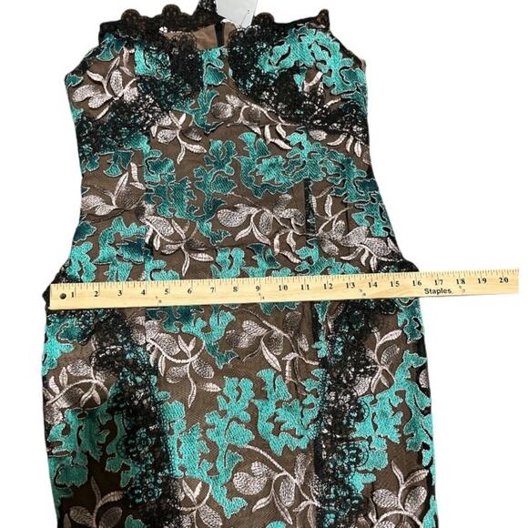 NWT Elliatt Quartz Dress Gown Peacock Black Teal Lace Brocade Embroidery Sm - Picture 16 of 16
